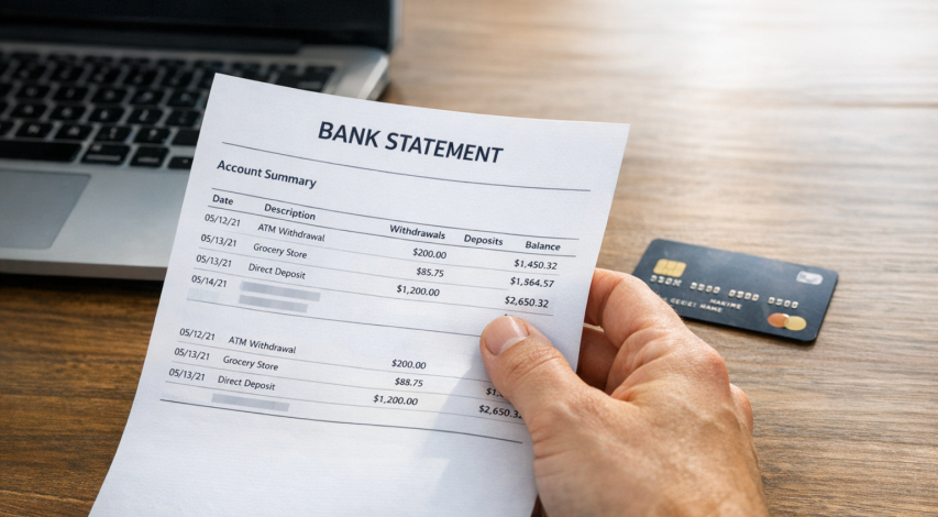 Clear credit card statement with readable descriptor