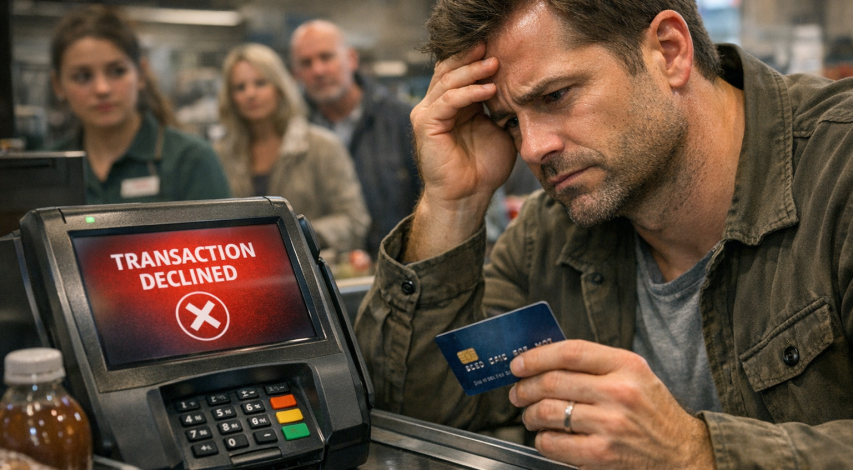 Frustrated customer declined at payment terminal