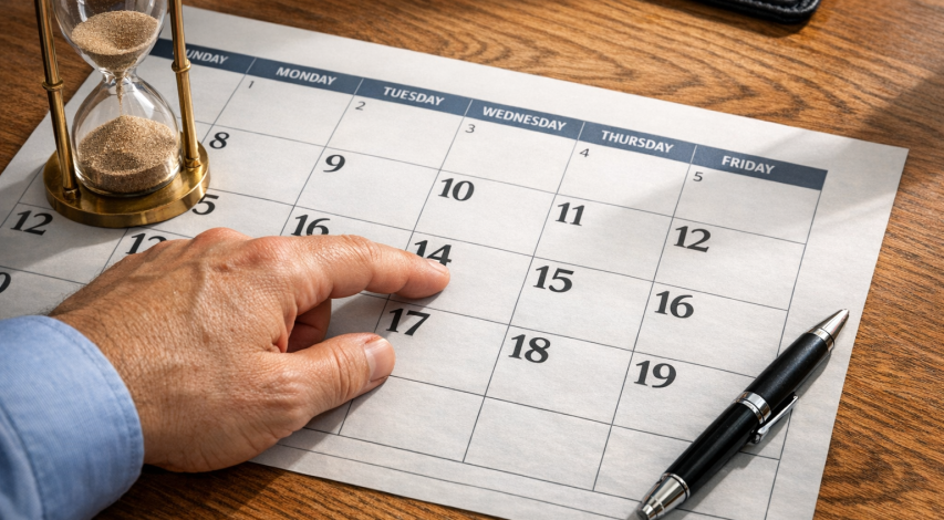 Dispute resolution timeline with key dates