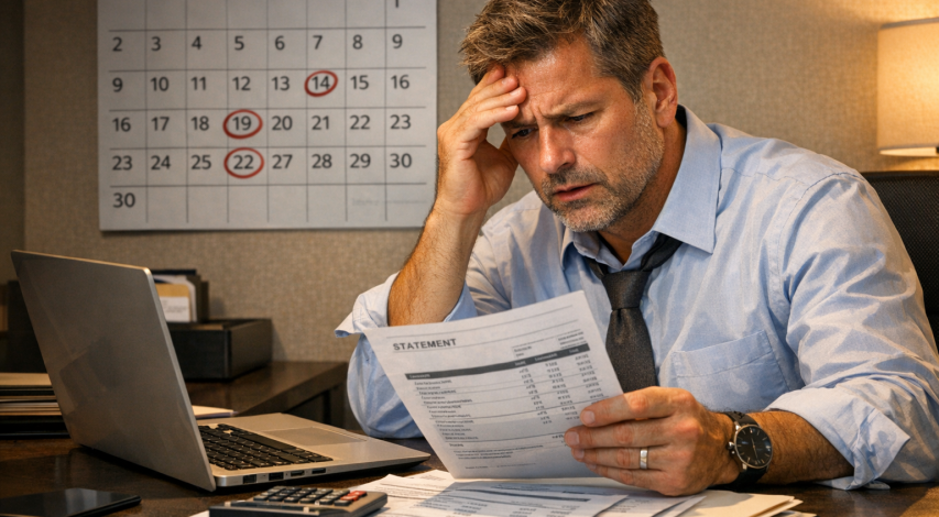 Calendar with urgent deadline marked