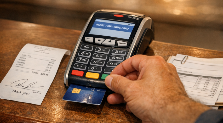 Merchant reviewing chargeback dispute evidence documents