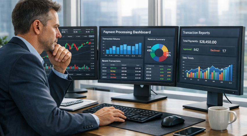 Staff reviewing transaction codes on screen