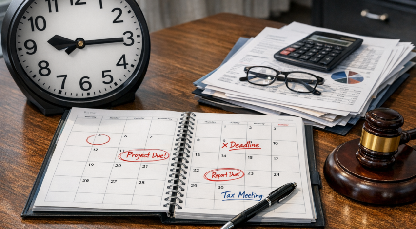 Calendar showing dispute filing deadline dates