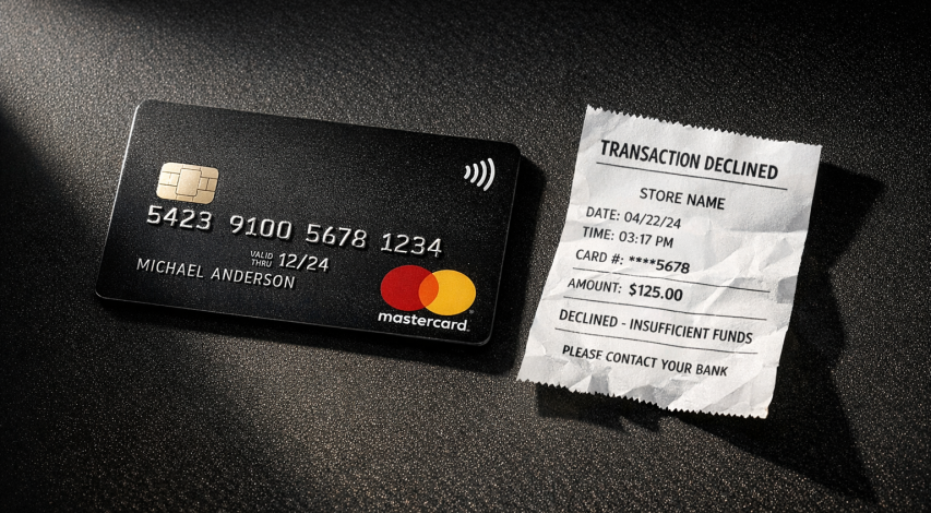 Unauthorized credit card transaction illustration