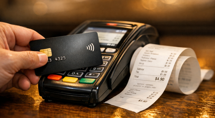 Fraudulent credit card transaction being processed
