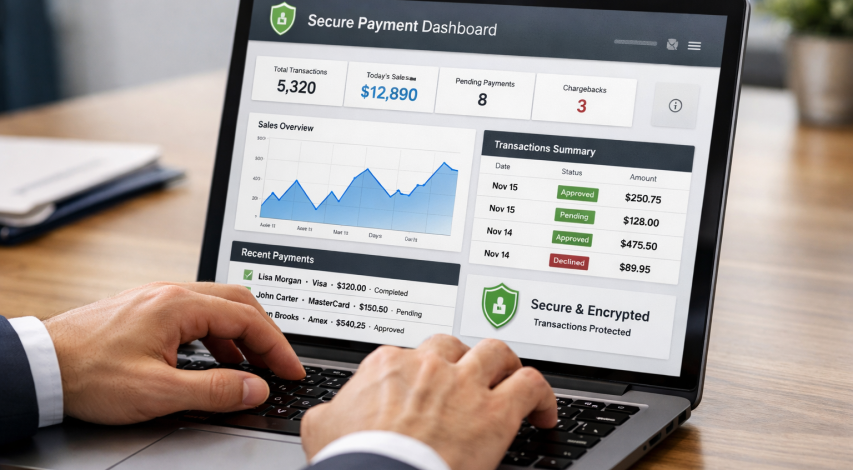 Shield protecting credit card authorization symbols