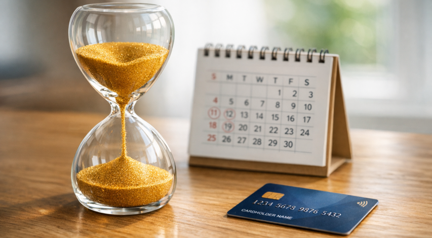 Credit processing timeline with key dates
