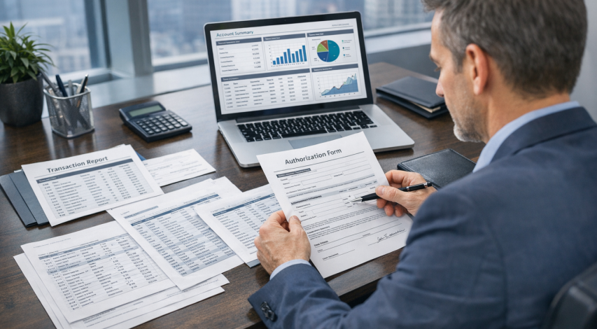 Person building a chargeback dispute response