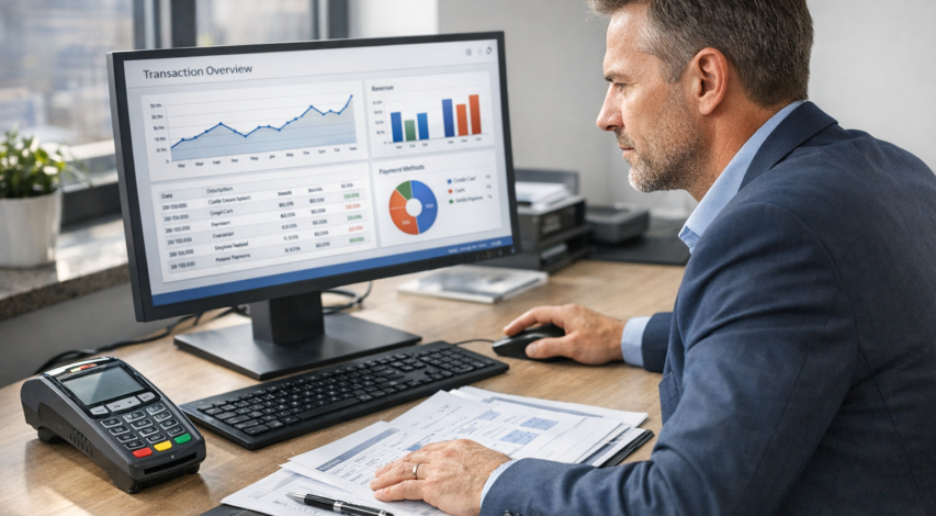 Security professional monitoring authorization controls dashboard