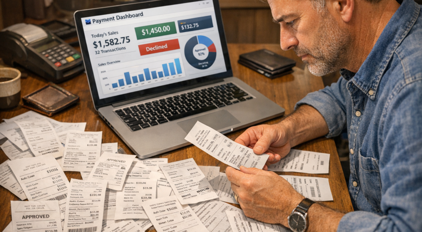 Person reviewing chargeback dispute documents