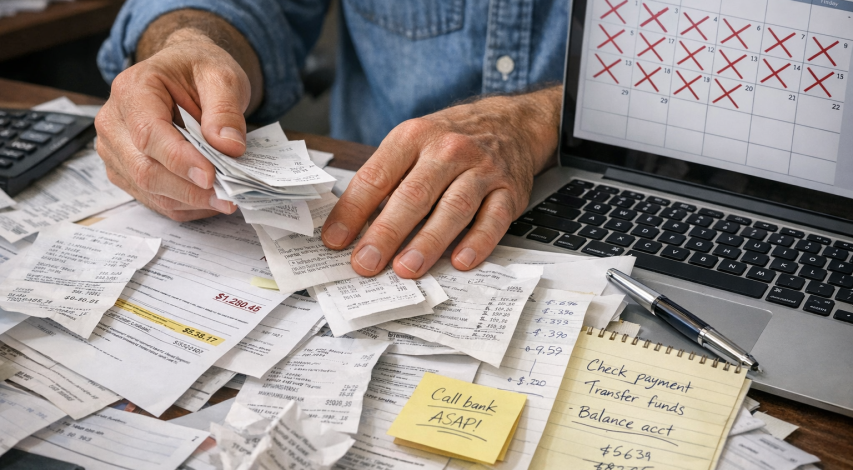 Person reviewing documents within deadline period