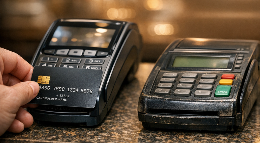 EMV chip card payment terminal transaction