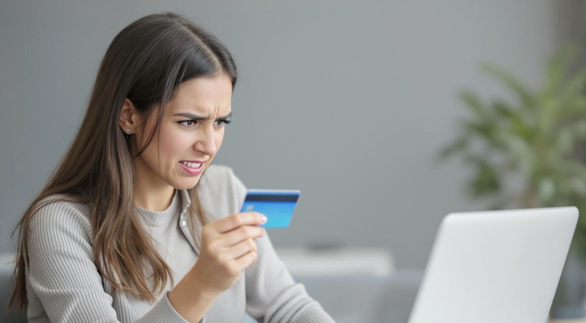 Person shopping online with credit card