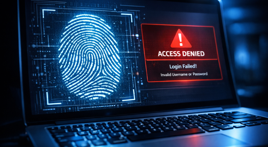 Fingerprint overlaid on digital device screen