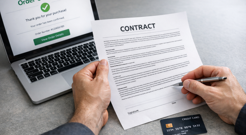Person signing a misleading contract document