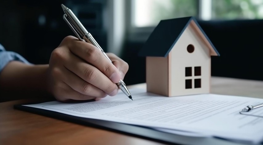 Person carefully reviewing contract before signing