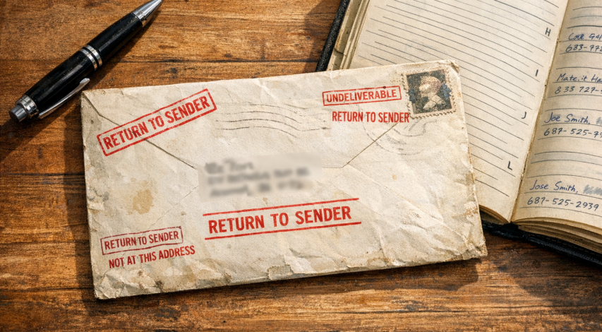 Person reviewing returned payment documents carefully