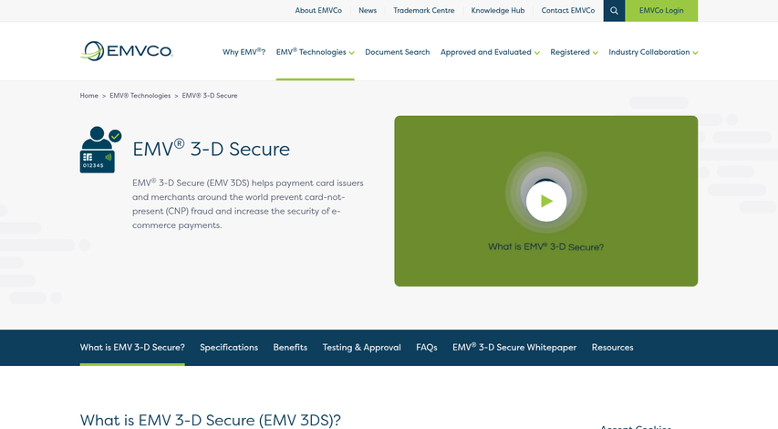 Online payment form with 3DS authentication prompt
