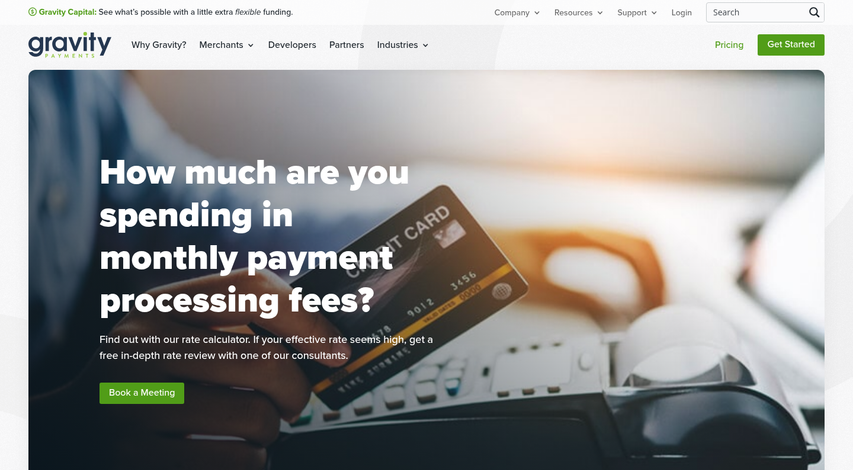Merchant reviewing payment processing fee savings