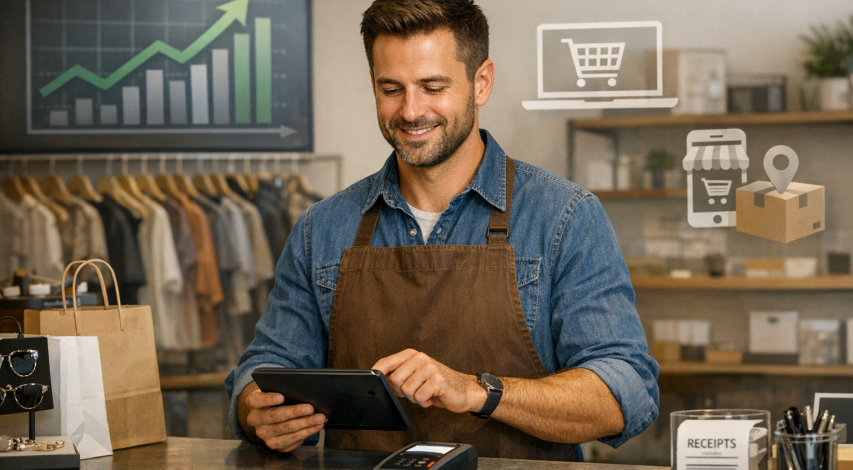 Business owner evaluating payment processing options