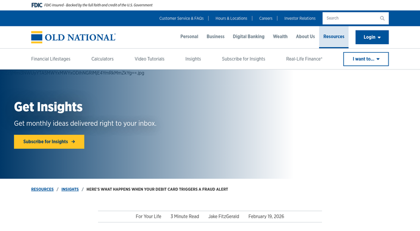Fraud alert notification on banking dashboard screen