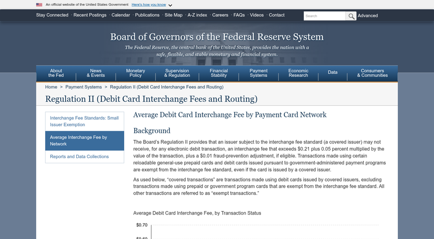 Acquiring bank fees on retail transaction