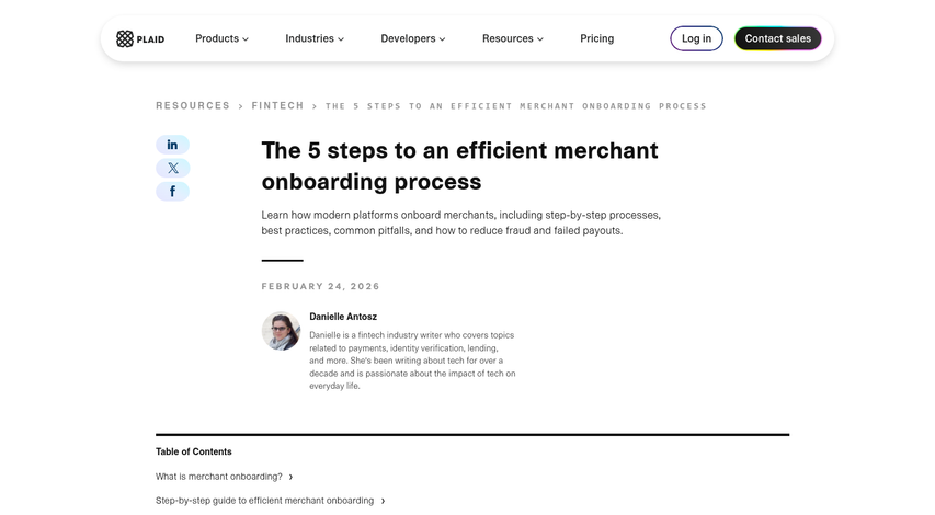 Merchant onboarding welcome screen on desktop