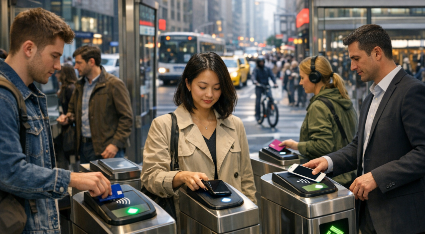 Open loop payment terminals in public spaces