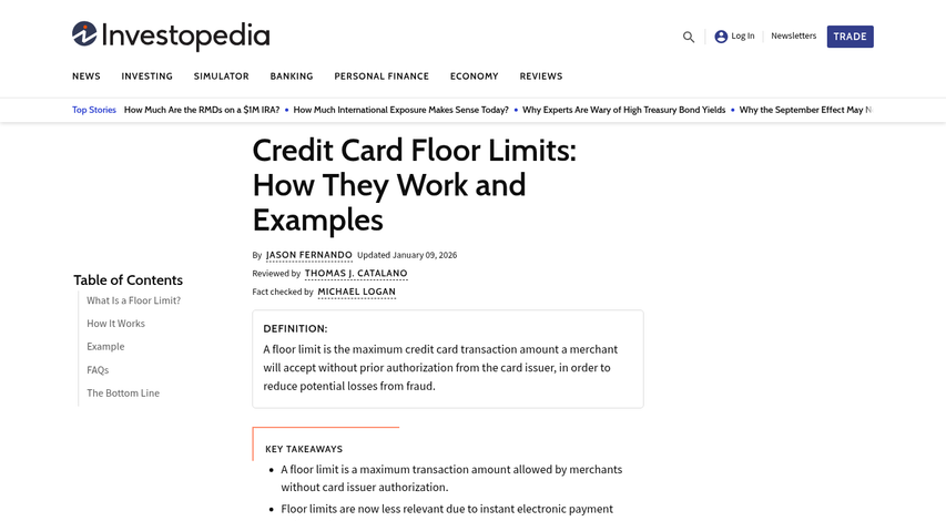 Credit card floor limit concept explained visually