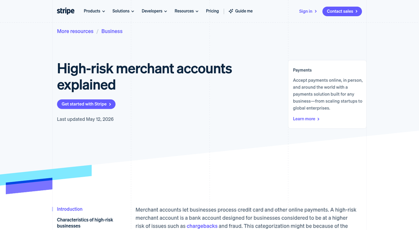 High-risk merchant statement with fee breakdown